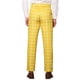 thumbnail image 3 of Pantalón de traje formal de ajuste regular para hombre con cuadros INSPIRE CHIC 30 Amarillo, 3 of 6