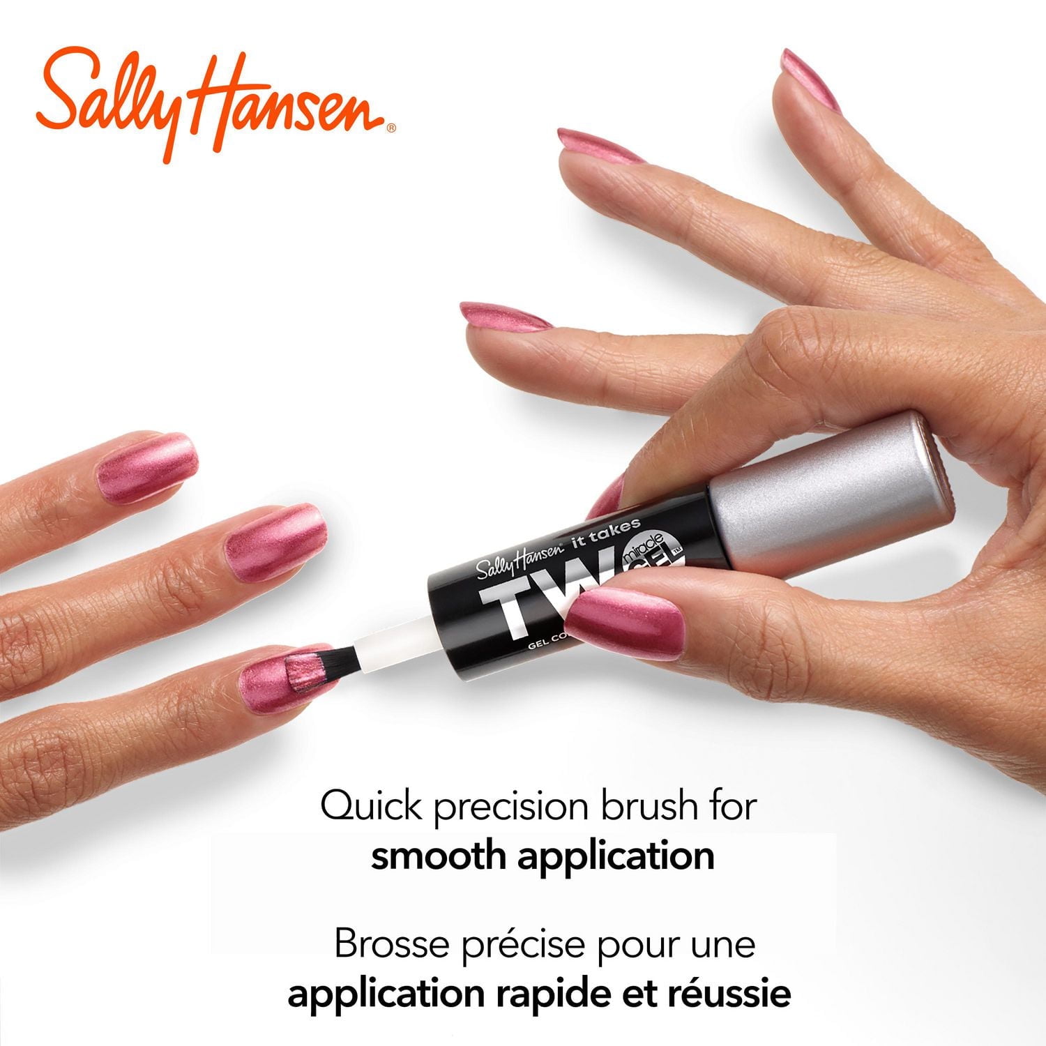 Sally Hansen - Miracle Gel™ It Takes Two™ - 2-in-1 Nail Colour & Top coat, 2 Step Gel System, No UV Light Needed, Up to 8 Day Wear