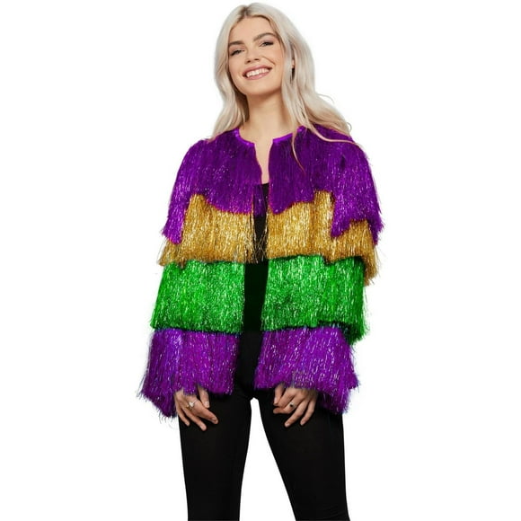 Fever Womens Tinsel Mardi Gras Costume Jacket