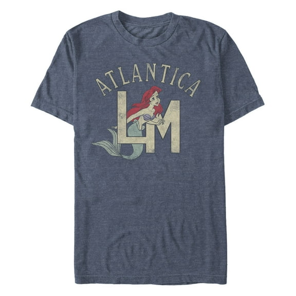 Men's The Little Mermaid Ariel Atlantica LM Distressed  Graphic T-Shirt