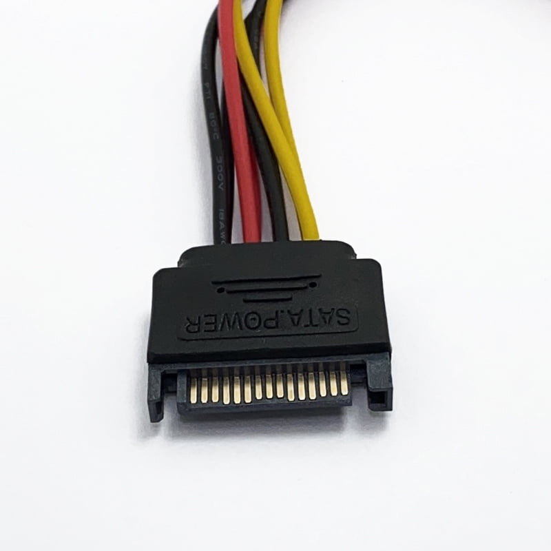 Durable 15 Pin SATA Male to SATA Female 1:2 Y Splitter Power Cable