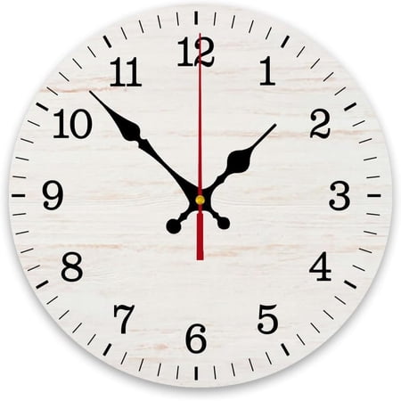 Weathered Blue Wooden Shabby Wood Teal Turquoise Green Painted Vintage Wall Clock Decorative for Living Room Decor Kitchen Bathroom Bedroom Office Silent Outdoor Waterproof Patio Wooden Analog Clock