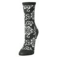 thumbnail image 3 of Natori Women's Medallion Wool Blend Crew Socks - Womens - Female, 9-11, Charcoal, 3 of 4