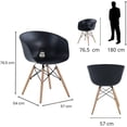 thumbnail image 3 of Set de 4 Sillas Sartré de comedor u oficina Color Negro FRATELLO MUEBLES, 3 of 9