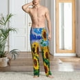 thumbnail image 5 of Vsdgher Landscape With Sunflowers Print Mens Pajama Pants Sleep & Lounge Pants, PJ Bottoms With elastic waistb and Pockets, 5 of 5