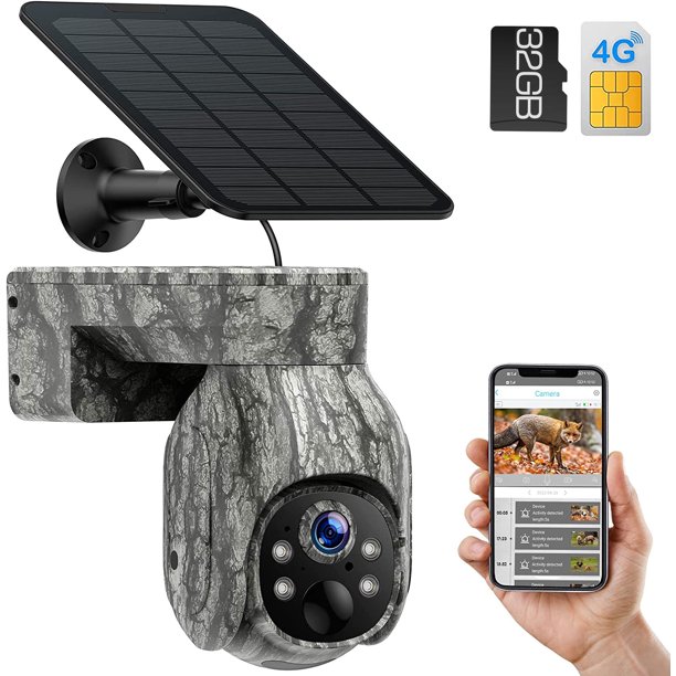 CAMPARK 4G LTE Cellular Solar Trail Camera with SIM&SD Card 2K Outdoor