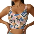 thumbnail image 2 of Haiem Lilies Flowers Pattern Womens Sports Bra - U Neck Padded Low Impact Yoga Bra Workout Crop Top Gym Moisture-Wicking Workout Vest -Medium, 2 of 9