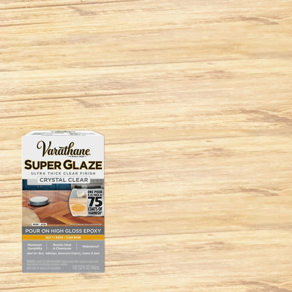 3 Pack, Clear, Varathane Super Glaze Gloss Wood Finish and Preservative - 241352, 32 oz. kit