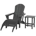 thumbnail image 4 of Polytrends  Laguna Hdpe All Weather Outdoor Patio Foldable Adirondack Chair With Ottoman And Side Table (3-Piece Set) Gray, 4 of 5