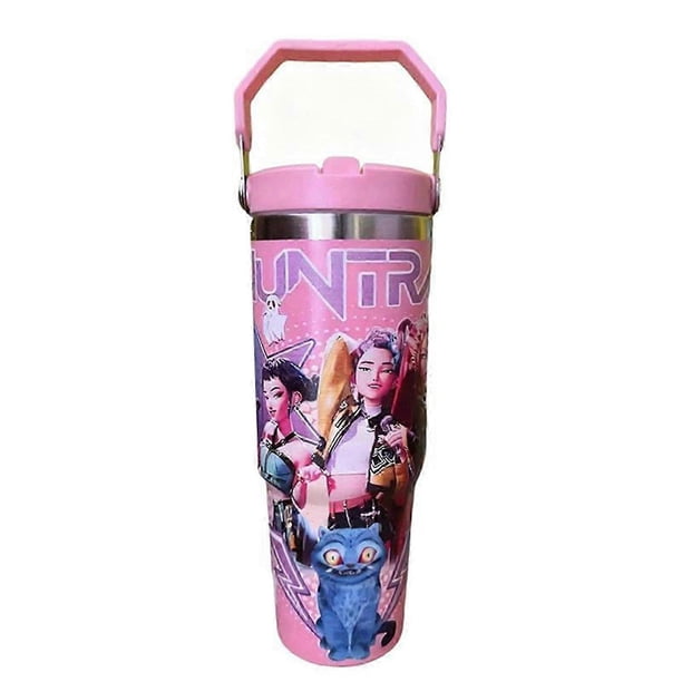 K-Pop Ghost Hunter Tumble With Lid and Straw - 30oz Stainless Steel Insulated Thermos Cup for Kids