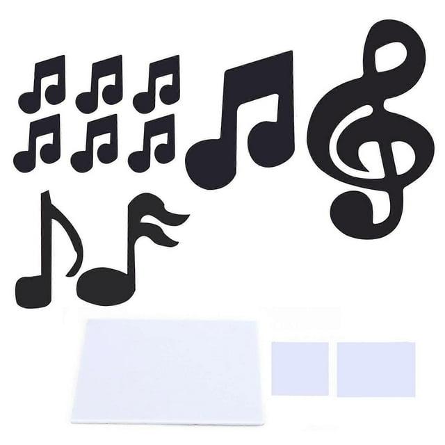 Music Note Wall Sticker DIY Innovative Embossed Decals Home Bedroom Background DecorationBlack