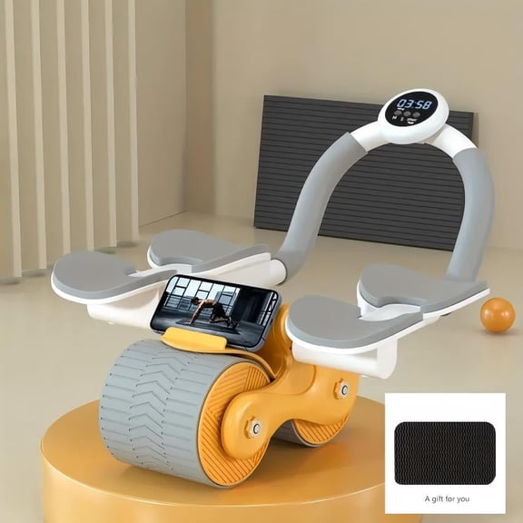 Ab Roller Wheel, New Ab Roller Wheel Automatic Rebound With 4 Elbow Supports.Automatic Rebound Abdominal Wheel With Timer, Abdominal Exercise Roller, Plank AbRoller Wheel For Core Trainer