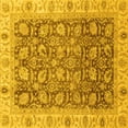 thumbnail image 1 of Ahgly Company Machine Washable Indoor Square Oriental Yellow Traditional Area Rugs, 5' Square, 1 of 4