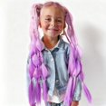 thumbnail image 3 of Colorful Synthetic Ponytail Extensions - 24 Inch Lightweight Braided Hairpieces for Festivals and Raves - Ideal for Girls Hair Day, 3 of 7