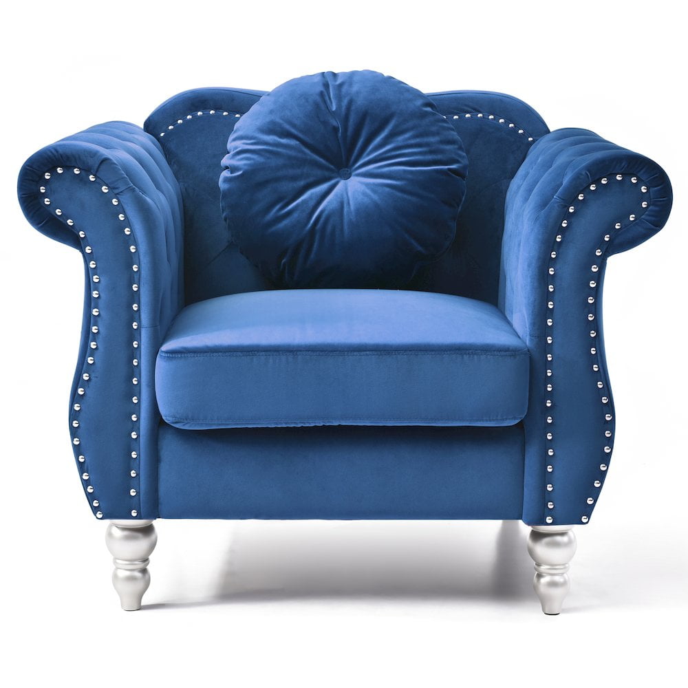 Glory Furniture Hollywood Accent Chair in Navy Blue Color