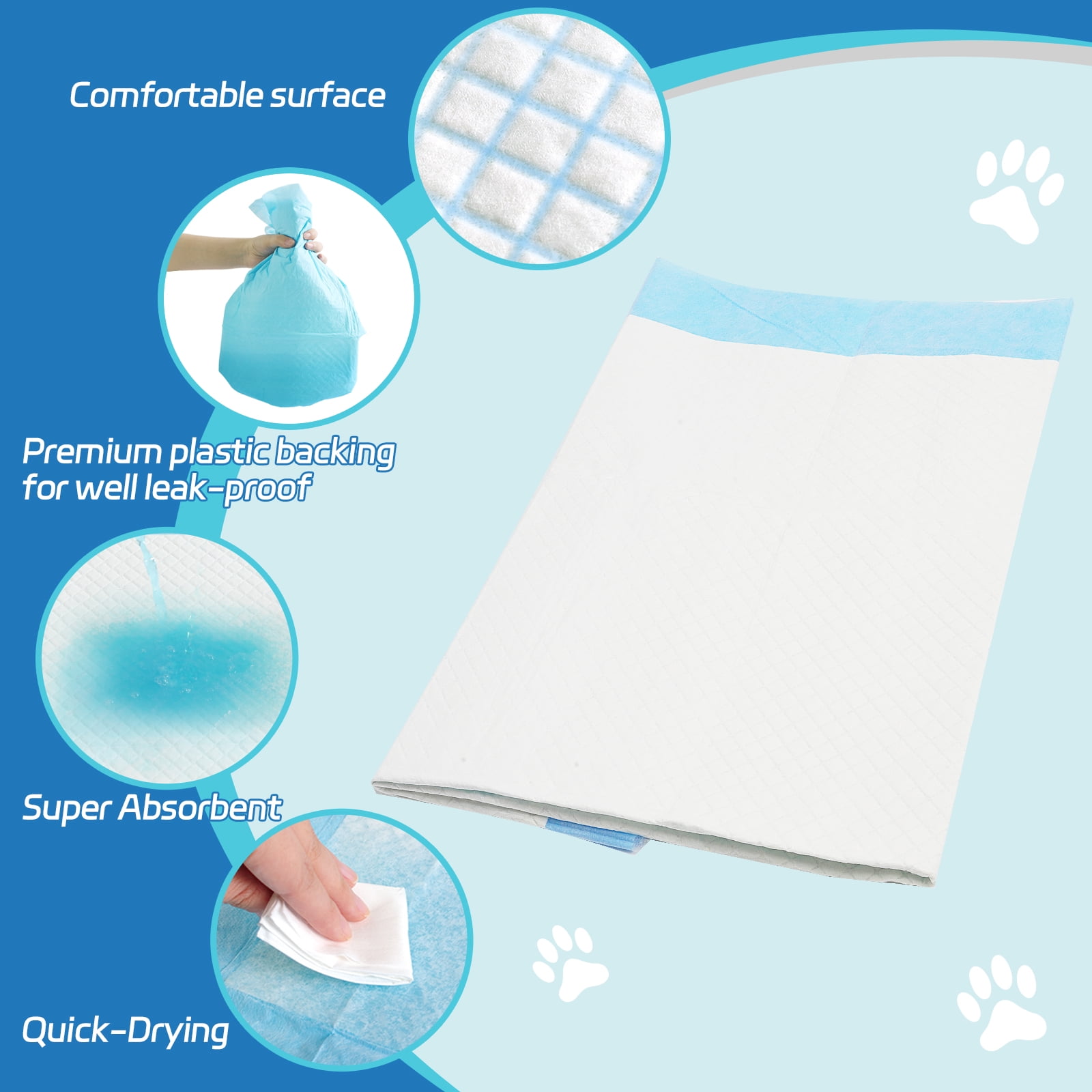 IMMCUTE Puppy Pads Extra Large,28’’X34’’,XL Dog Pee Pads,40Pack Potty Pads,Super Absorbent Puppy Training Pads,Leak-Proof Disposable Pee Pads for Dogs,6 Layers Protection Doggie Pads