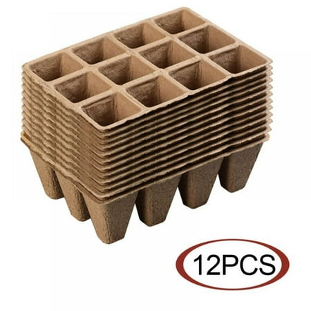

Popvcly 12 Cells Seedling Start Trays Set 12 Packs Seedling Pots Seedling Starter Kit Greenhouse Grow Kit for Seeds Starting