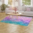 thumbnail image 3 of Colorful Gradient Fish Scale Texture Mermaid Carpet Rug for Home Living Room Bedroom Sofa Doormat Decor Area Rug Non-slip Mat, 3 of 7