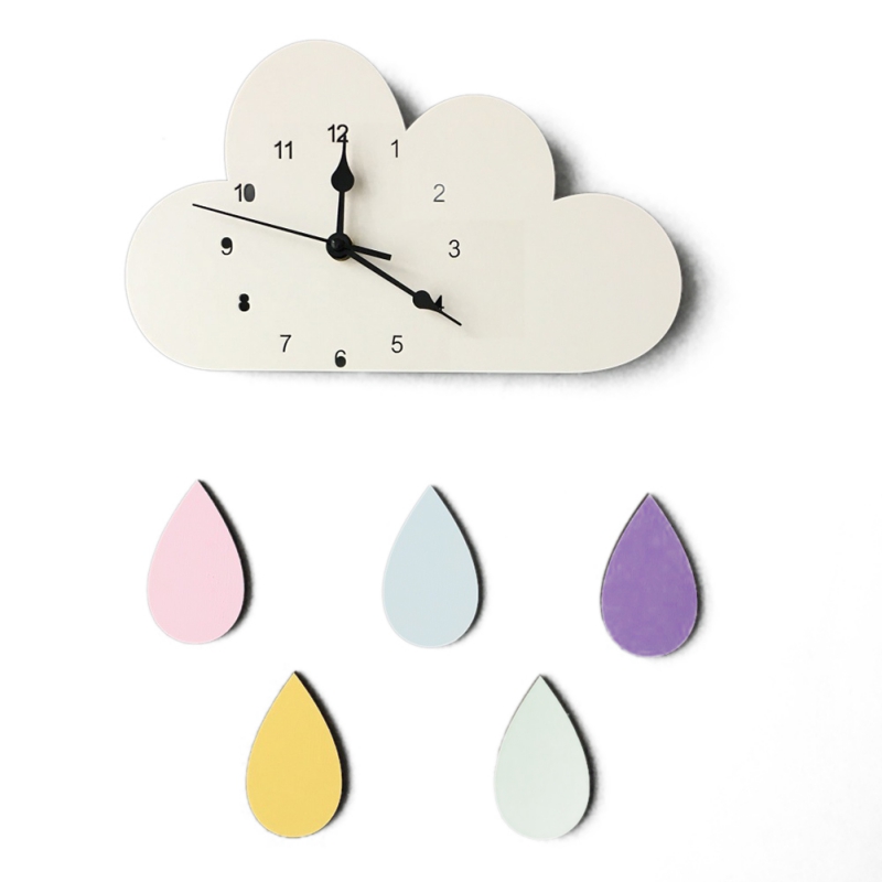 Cloud White Raindrop Clock Home Decoration Wall Clock Cloud Wall Clock
