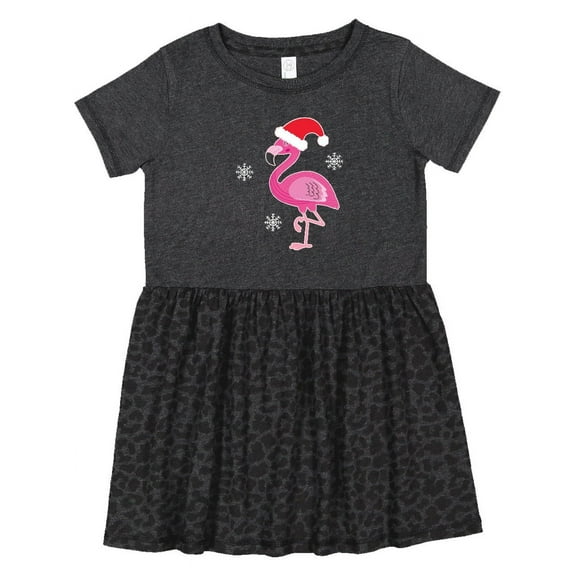 Inktastic Christmas Holiday Cute Flamingo Girls Toddler Dress