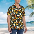 thumbnail image 3 of Disketp Autumn Pumpkin Maple Leaf Plants Hawaiian Shirts for Men,Mens Casual Short Sleeve Button Down Shirts Beach Shirt,XX-Large, 3 of 7