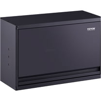 JERFIT 20" Wall Mount Metal Storage Cabinet, 120lb Shelf Capacity, Black Garage & Office Organizer with Adjustable Shelf, Push to Open Door