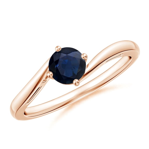 Stackable 0.5 Ctw Round Blue Sapphire 925 Sterling Silver Women Promise Ring