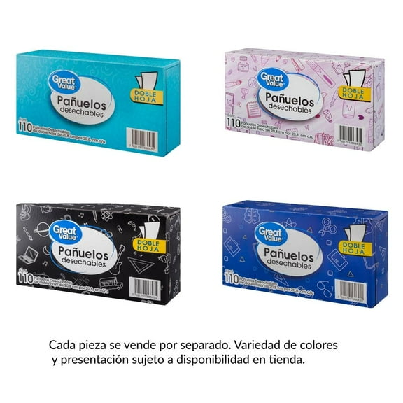 Pañuelos faciales Great Value 110 pzas