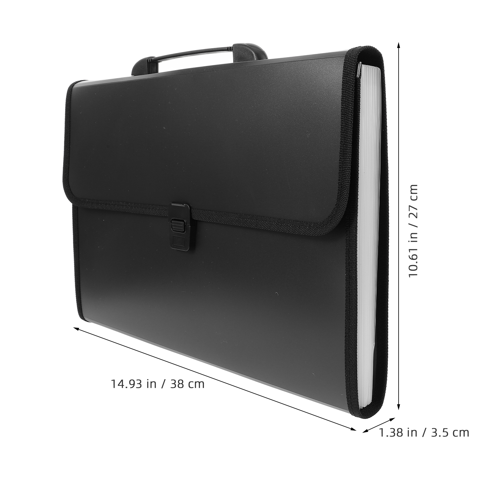 unbranded 2pcs Expanding File Folder File Storage Bag Accordion File Folder Handheld File Organizer File Container
