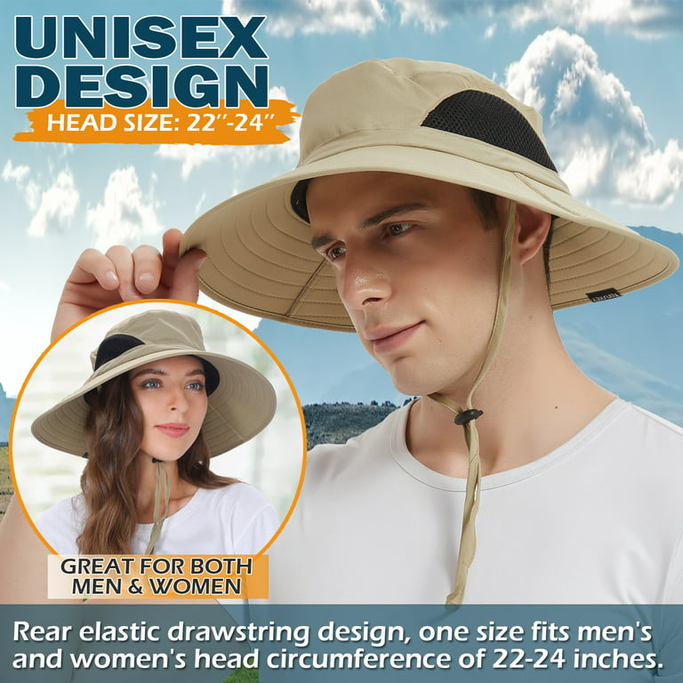 Mens Waterproof Lmell Camo Sun Hat Wide Brim Packable Outdoor Mesh