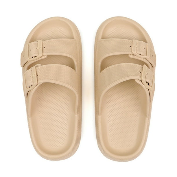 Zapatillas de suela gruesas zapatillas sin deslizamiento hebillas ajustables zapatos de baño sandalias para hombres mujeres