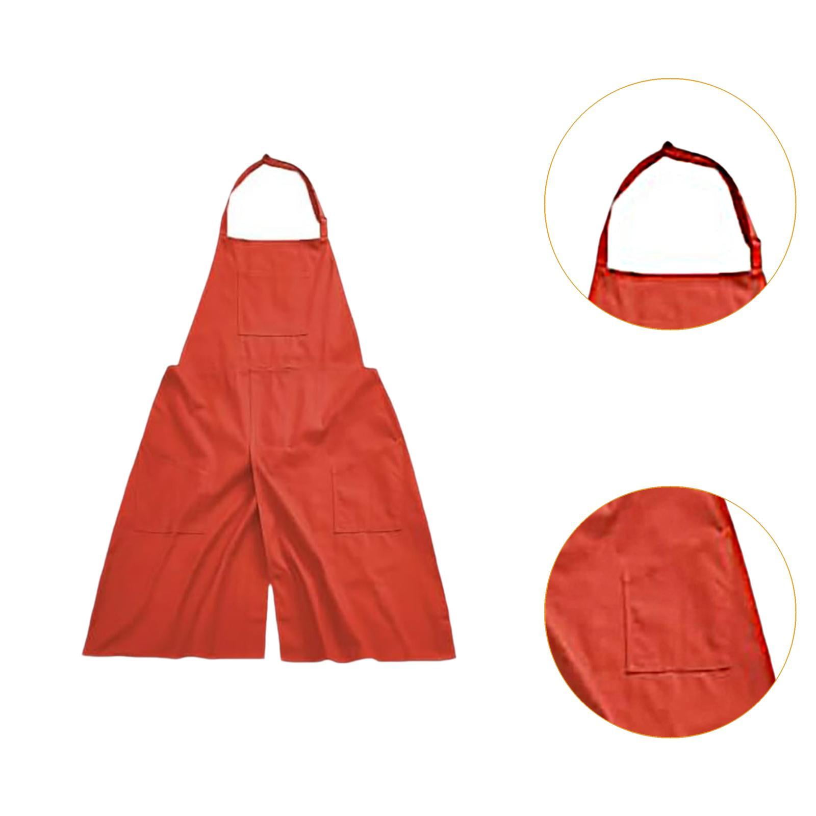 Fiocias Pottery Apron Split Leg Apron,Sturdy Multipurpose for Women Simple Ceramics Clay Orange