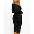 thumbnail image 4 of PENGXIANG Femmes hors Épaule Envelopper Robe Longue Jupe Bodycon Soirée Robe de Cocktail, 4 of 4