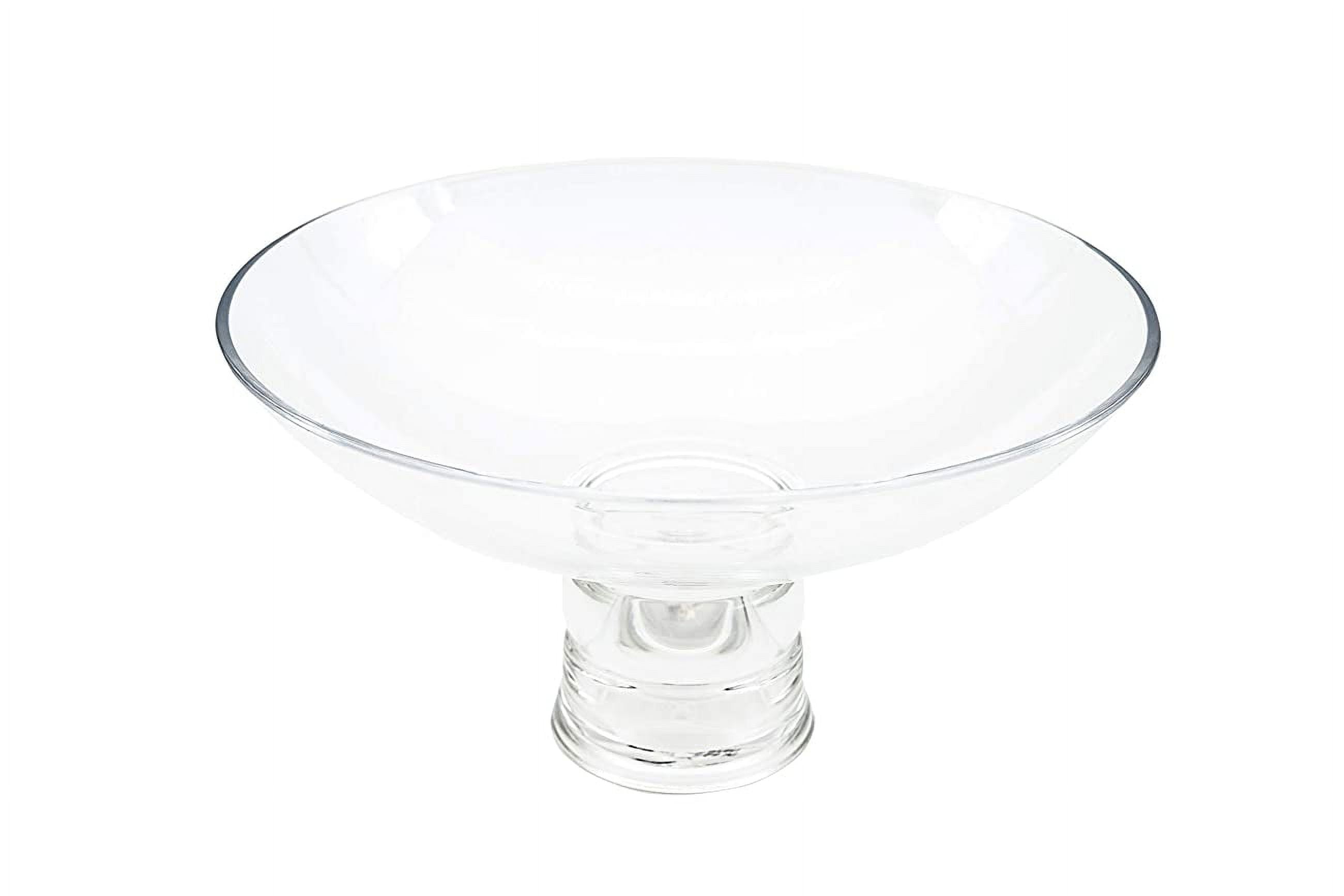 AllTopBargains 4pc Fruit Bowl Centerpiece Pedestal Crystal Clear Plastic Dessert Display Stand, Size: 9.8