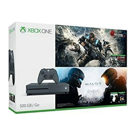 Restored Microsoft Xbox One S 500GB Console Gears Of War And Halo Special Edition Bundle White Home (Refurbished)