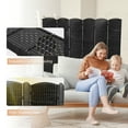 thumbnail image 7 of CL.HPAHKL Room Divider and Folding Privacy Screen, Woven Fiber Partition and Dividers Freestanding, Partition Room Dividers for Home Office Restaurant Bedroom, Black, 6 Panel, 7 of 7