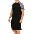 thumbnail image 5 of DODOING Mens Sleep Shirt Ultra Soft Sleepwear Raglan Sleeve Nightshirt Patchwork Long Lightweight Loose Sleepshirt Homewear, 5 of 8