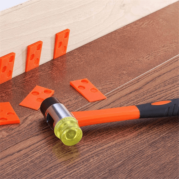 Laminate and Wood Flooring Installation Kit Spacers, Tapping Block, Pull Bar and Fiberglass Handle Mallet 43PCS