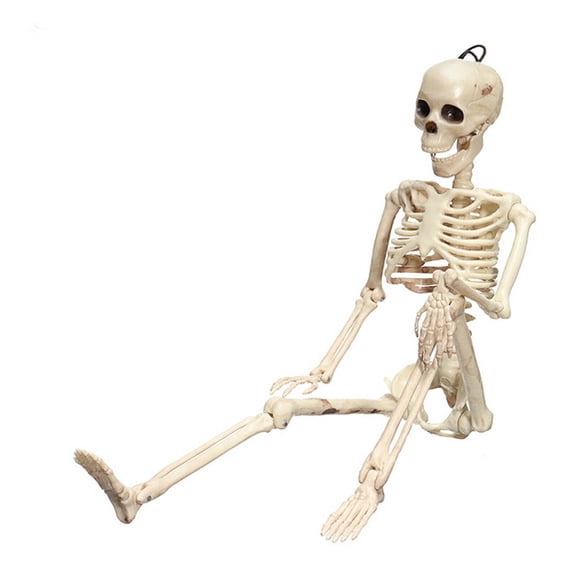 39CM Halloween Skeleton, with Movable Joints, Realistic Hanging Skeleton Ornaments for Halloween Party Decorations,Yard Haunted House Props Indoor Outdoor Decor