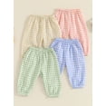 thumbnail image 3 of Caoirhny Baby Toddler Girls Boys Pants 6 12 18 24 Months 2T 3T Elastic Waistband Adorable Casual Plaid Long Trousers, 3 of 9