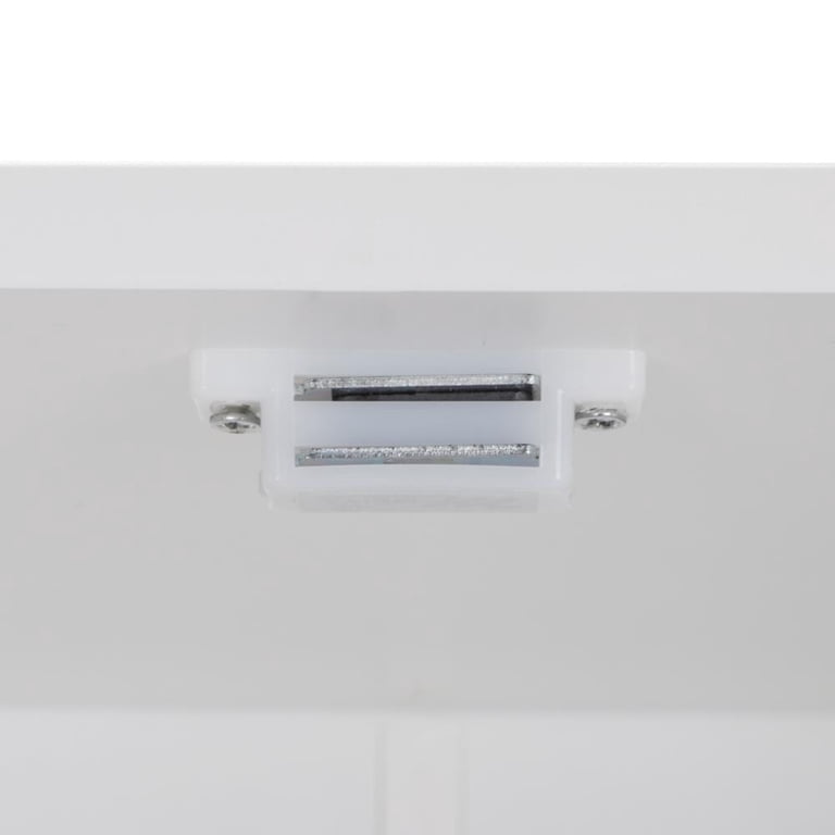 ZENY White Wooden 2-Door Bathroom Cabinet with 3 Shelves photo 3