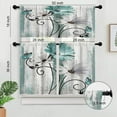 thumbnail image 5 of Teal Kitchen Curtains Flower Farmhouse Kitchen Curtains Floral Butterfly Country Kitchen Curtains Tiers and Valances Set 3 Piece for Kitchen Windows, 5 of 6