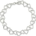 thumbnail image 4 of Sterling Silver 7.5Inch Polished Fancy Heart Link Bracelet (7.5 X 5.5) Made In Italy qh278-7.5, 4 of 5