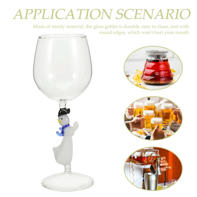 Funtery 6 Pcs Christmas Wine Glasses Set Bulk Christmas Long Stem Wine  Glasses Winter Holiday Goblets for Champagne Cocktails Water Drinkware