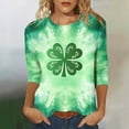 thumbnail image 4 of St Patricks Day Shirt Women 2025 Casual Plus Size 3/4 Sleeve Irish Clover Shirts Funny Saint Patrick's Tunic Tops, 4 of 4