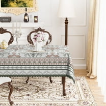 Mizhona Boho Bohemia Tablecloth Rectangle,Vintage Green Table Cloth for Kitchen Dinner Decor,60"x102"
