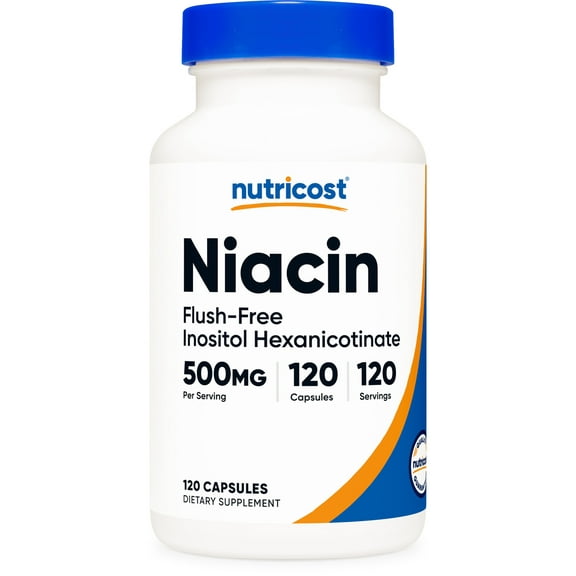 Nutricost Niacin (Flush-Free) Inositol Hexanicotinate 500mg, 120 Capsules, Vitamin B3 Supplement