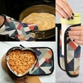 thumbnail image 5 of Yayeee Oven Mitts and Pot Holder Set of 2 Heat Resistant Kitchen Gloves Baking Hot Pad, Geometric Pattern, 5 of 5