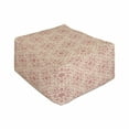 thumbnail image 1 of Antique Rectangle Pouf, Curved Tree Branch with Flowers Leaves Flourish Tile Pattern, Under Desk Foot Stool for Living Room Office Ottoman with Cover, 25", Dark Coral Beige, by Ambesonne, 1 of 4