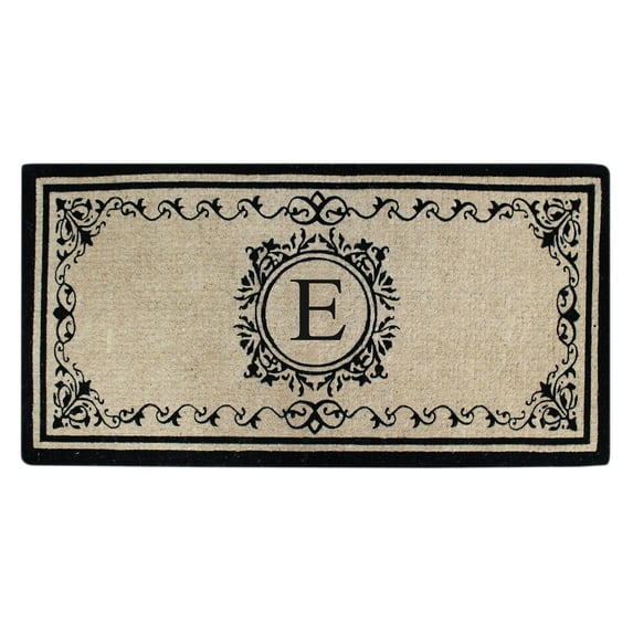 First Impression Scrolled Medallion Monogrammed Indoor/Outdoor Door Mat